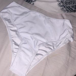 High waisted white bikini bottoms